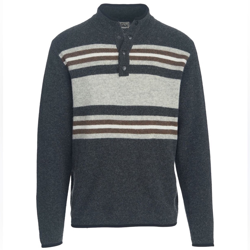 WOOLRICH Half Snap Blanket Sweater Men’s Medium Lambswool Southwestern Stripe